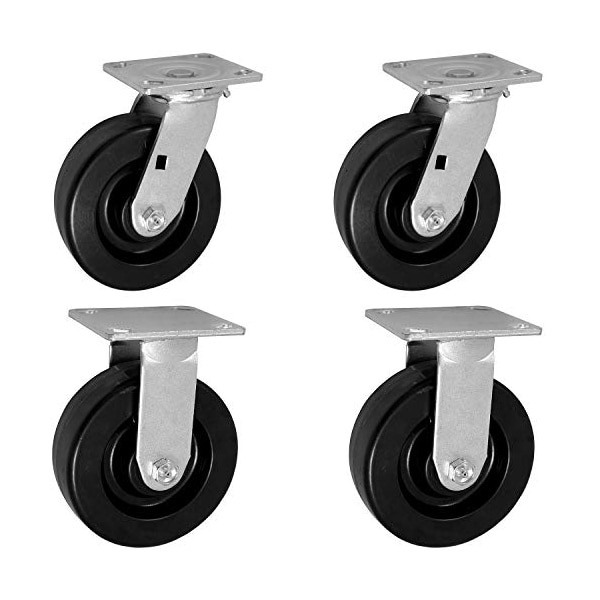 4"x2" Swivel CASTERS, 2 Swivel And 2 Rigid, PHENOLIC Wh, PK4